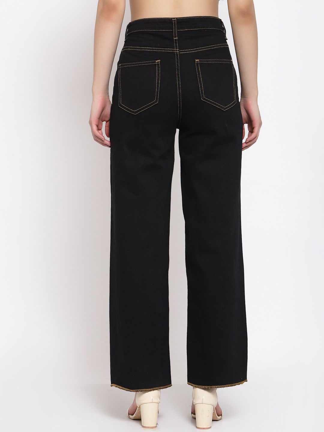 Kotty Women Black Flared High-Rise Jeans