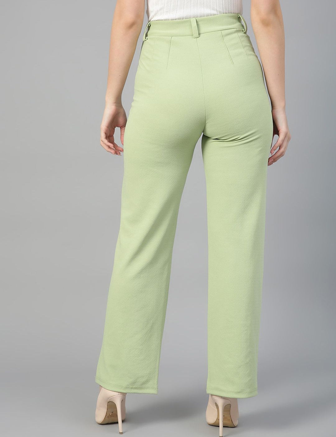 Kotty Women Pack Of 2 Relaxed Straight Leg Fit High-Rise Easy Wash Trousers