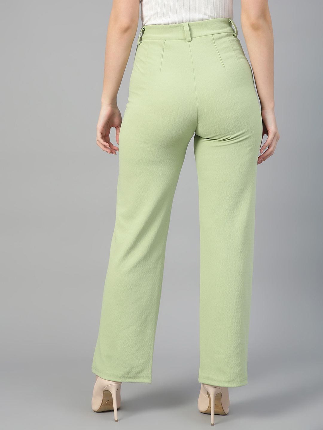 Kotty Women Pack Of 2 Relaxed Straight Leg Fit High-Rise Easy Wash Trousers