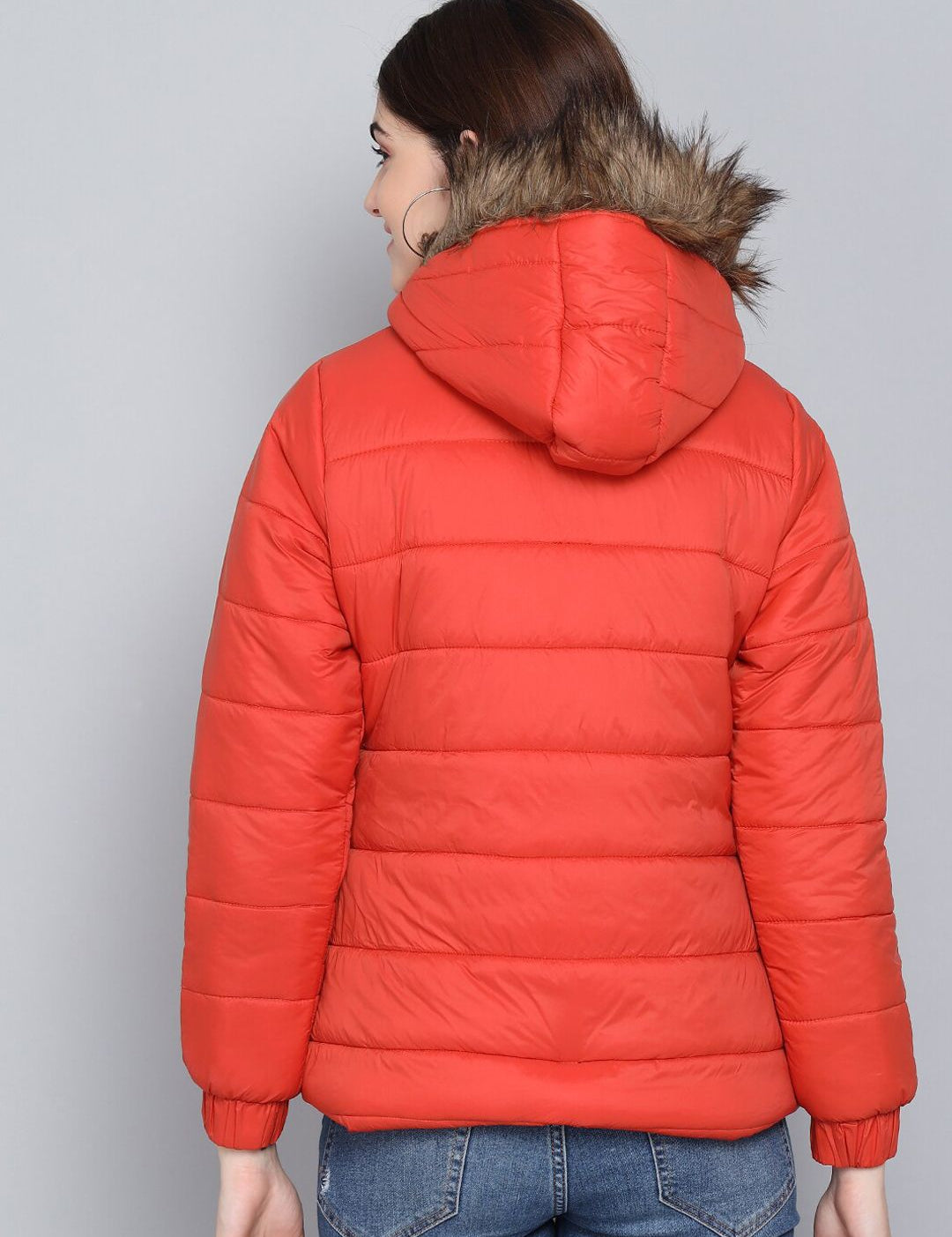 Kotty Women Orange Outdoor Puffer Jacket