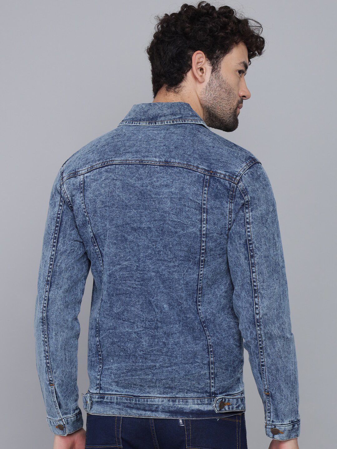 Kotty Men Blue Washed Lightweight Denim Jacket