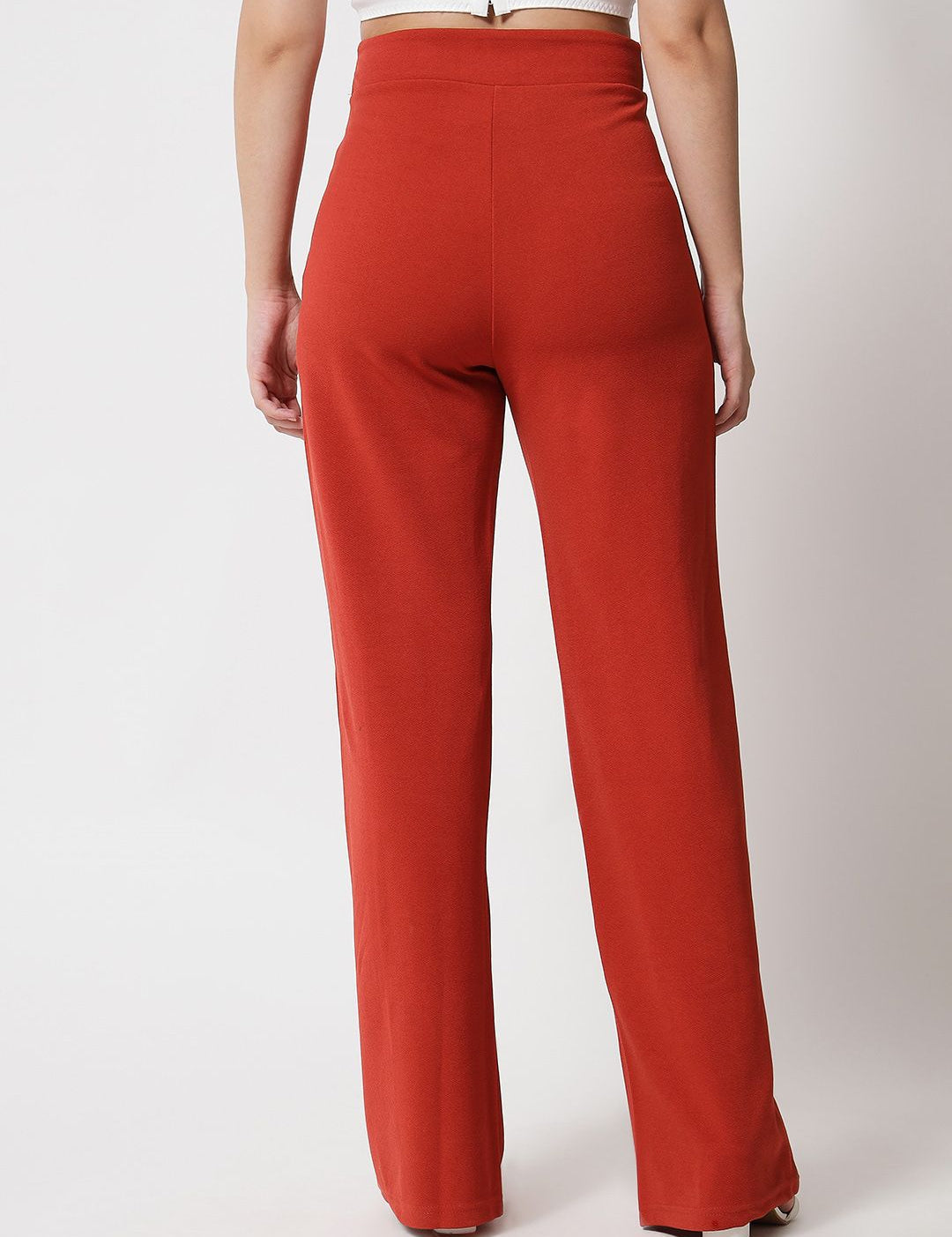 Kotty Women Pack Of 2 Relaxed Straight Leg Fit High-Rise Easy Wash Trousers