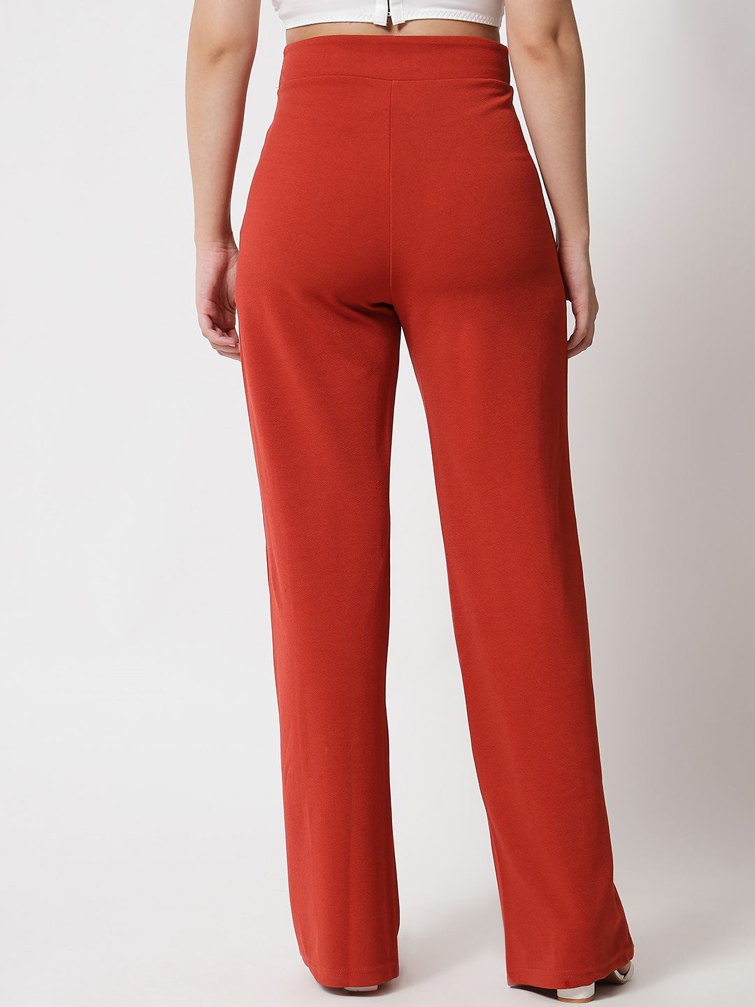 Kotty Women Pack Of 2 Relaxed Straight Leg Fit High-Rise Easy Wash Trousers