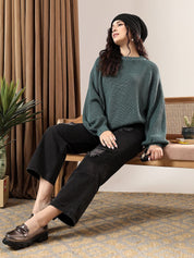 Kotty Women Round Neck Ribbed Pullover