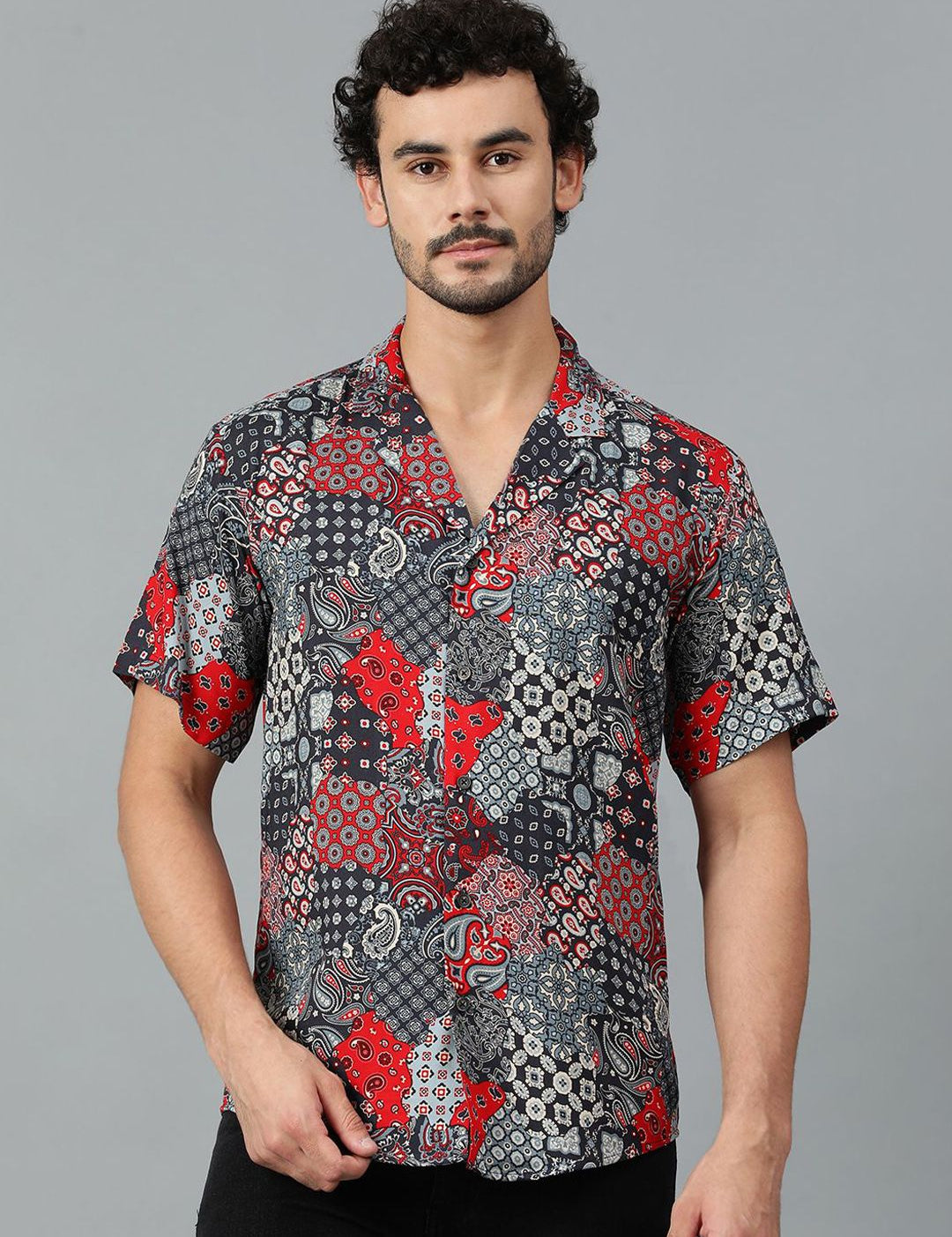 Kotty Men Conversational Scarf Printed Casual Shirt