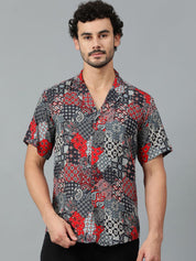 Kotty Men Conversational Scarf Printed Casual Shirt