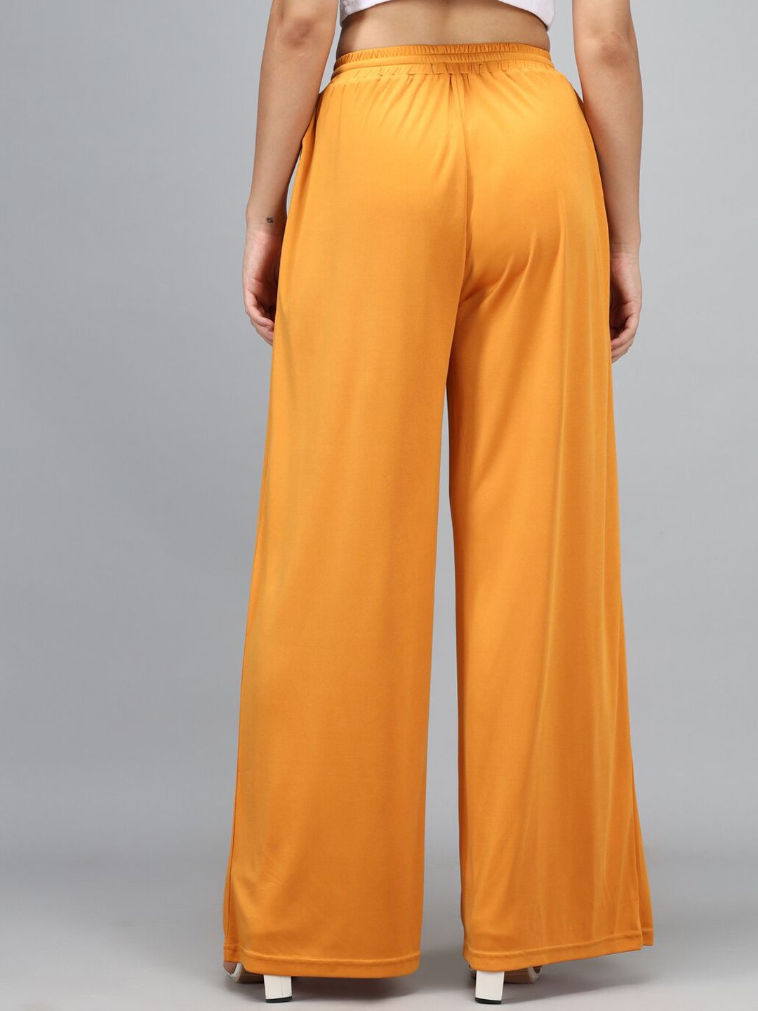 Kotty Women Yellow Loose Fit High-Rise Parallel Trousers