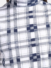 Kotty Women White Checked Pure Cotton Top