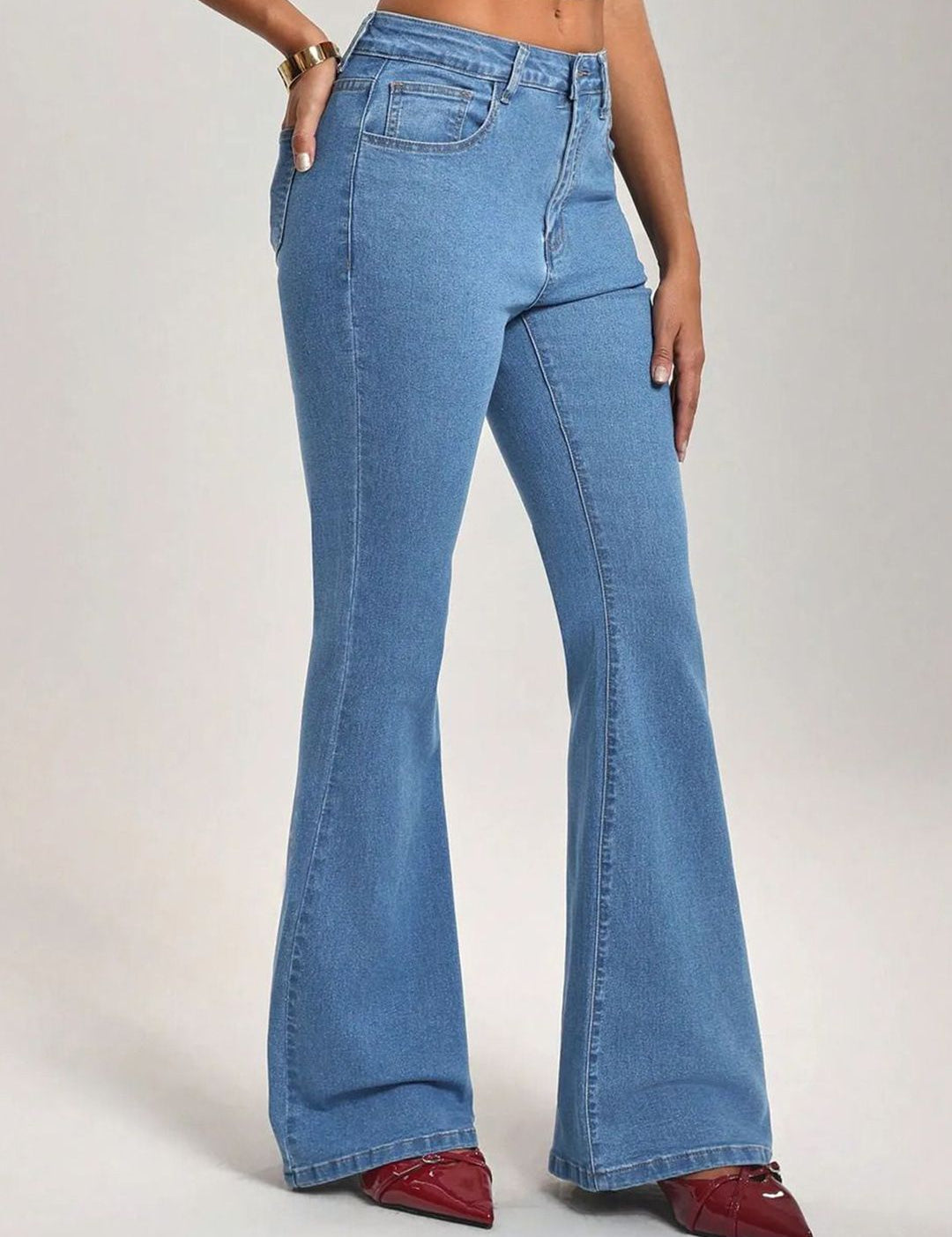 Kotty Women Flared Light Fade High-Rise Jeans