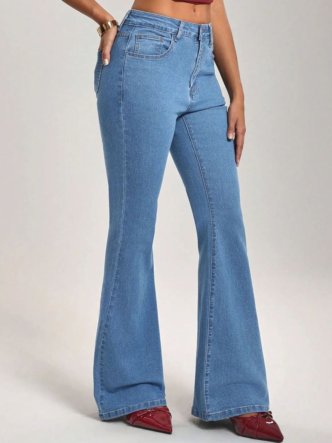 Kotty Women Flared Light Fade High-Rise Jeans