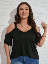 KOTTY Sweetheart Neck Cold-Shoulder Crepe Top