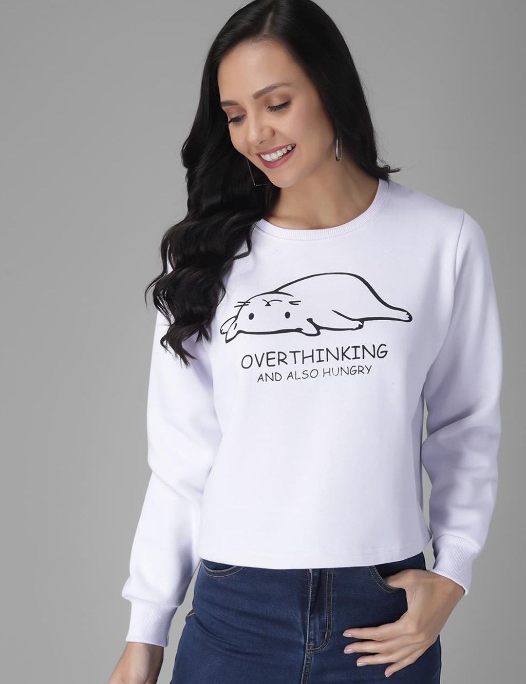 Kotty Women Off-White Printed Sweatshirt