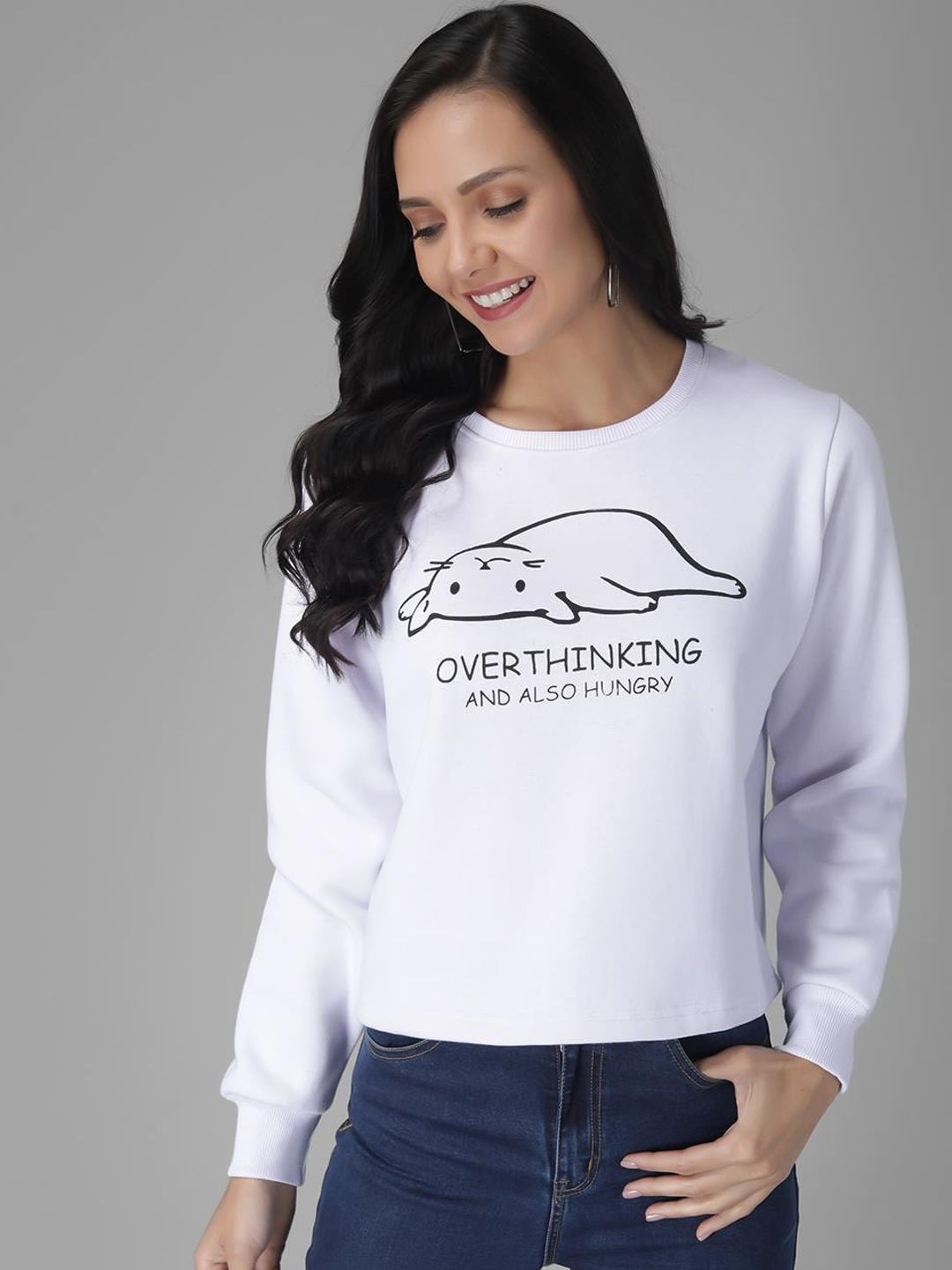 Kotty Women Off-White Printed Sweatshirt