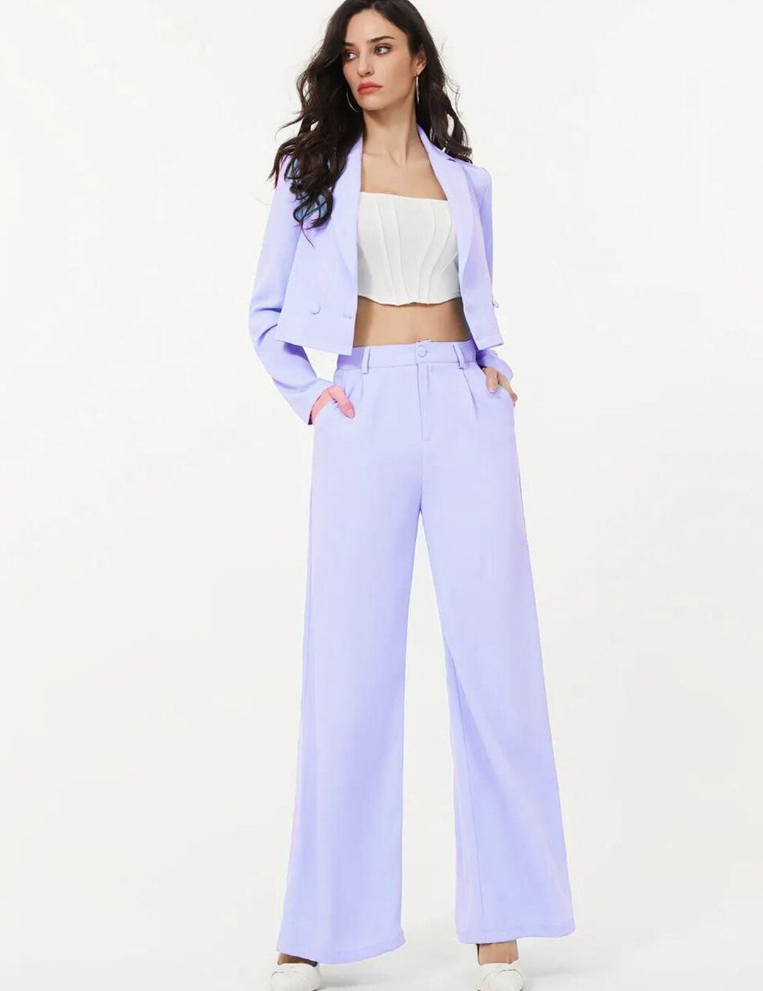 KOTTY BIZwear Crop Blazer & Trousers