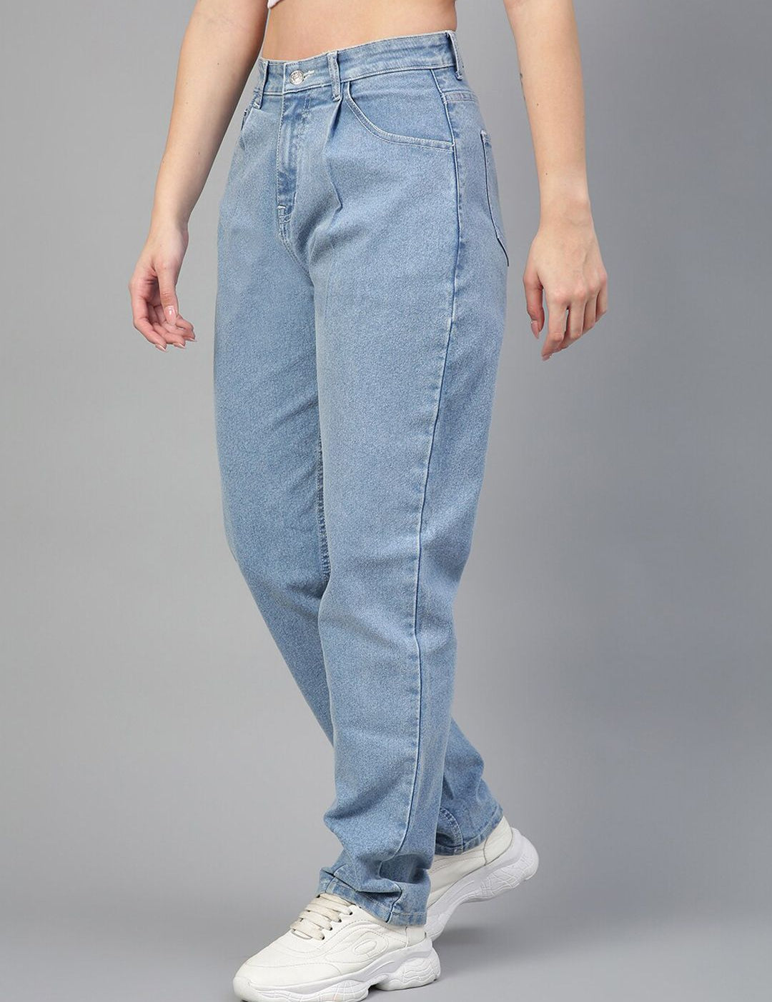 Kotty Women Jean Straight Fit High-Rise Light Fade Stretchable Jeans