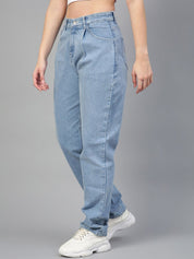 Kotty Women Jean Straight Fit High-Rise Light Fade Stretchable Jeans