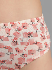 Kotty Women Off White & Pink Printed Hipster Briefs KTTWOMENSPANTY377
