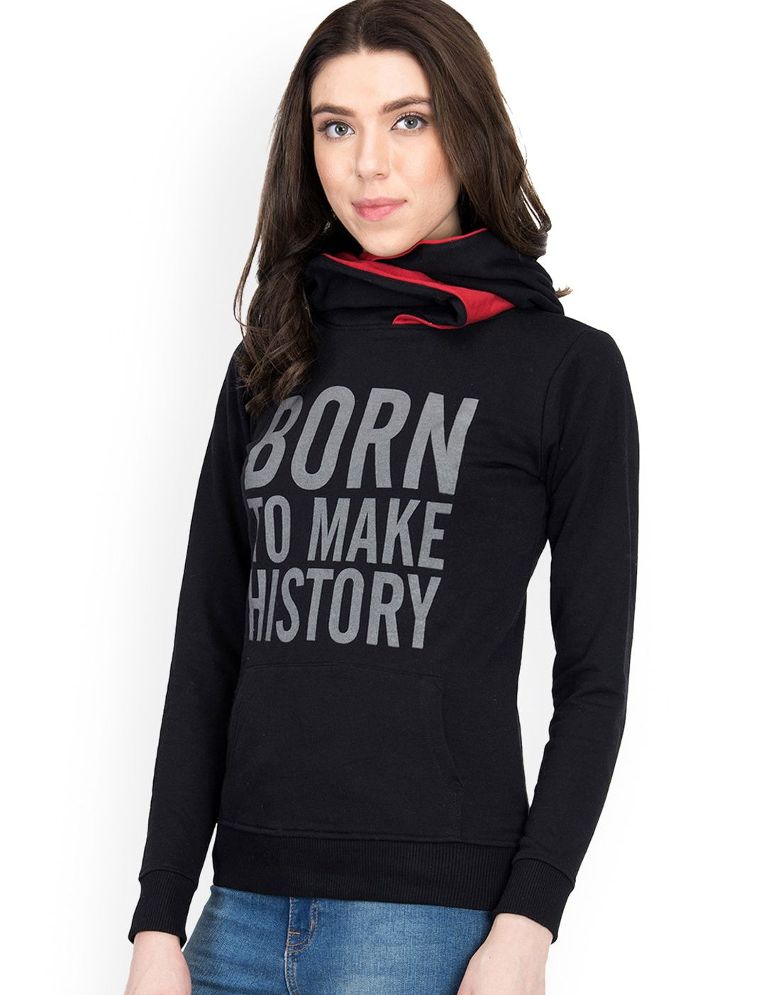 Kotty Women Black Printed Sweatshirt 