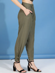 Kotty Women Relaxed High-Rise Easy Wash Pleated Peg Trousers