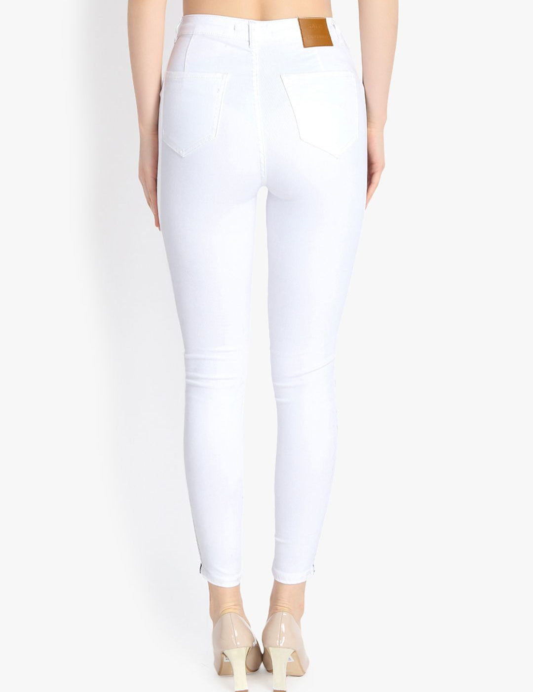 Kotty Women White Skinny Fit High-Rise Clean Look Jeans