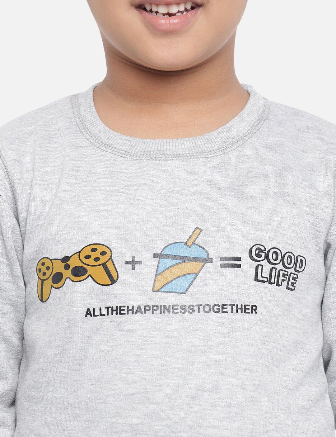 Kotty Boys Grey Printed Sweatshirt