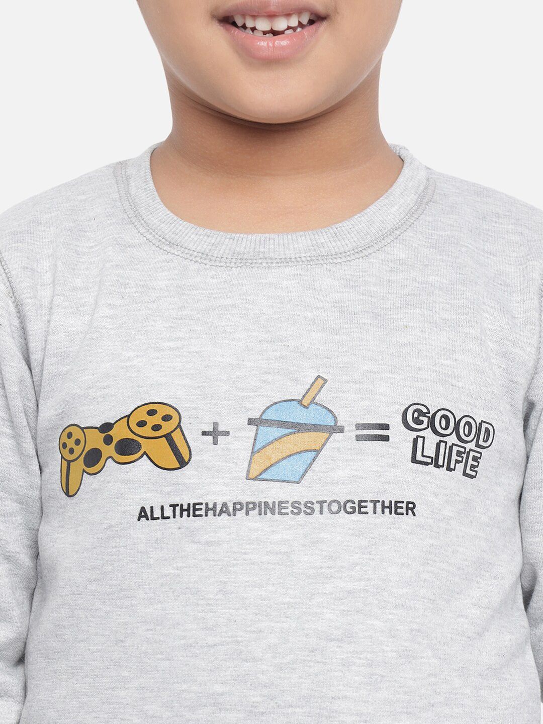 Kotty Boys Grey Printed Sweatshirt