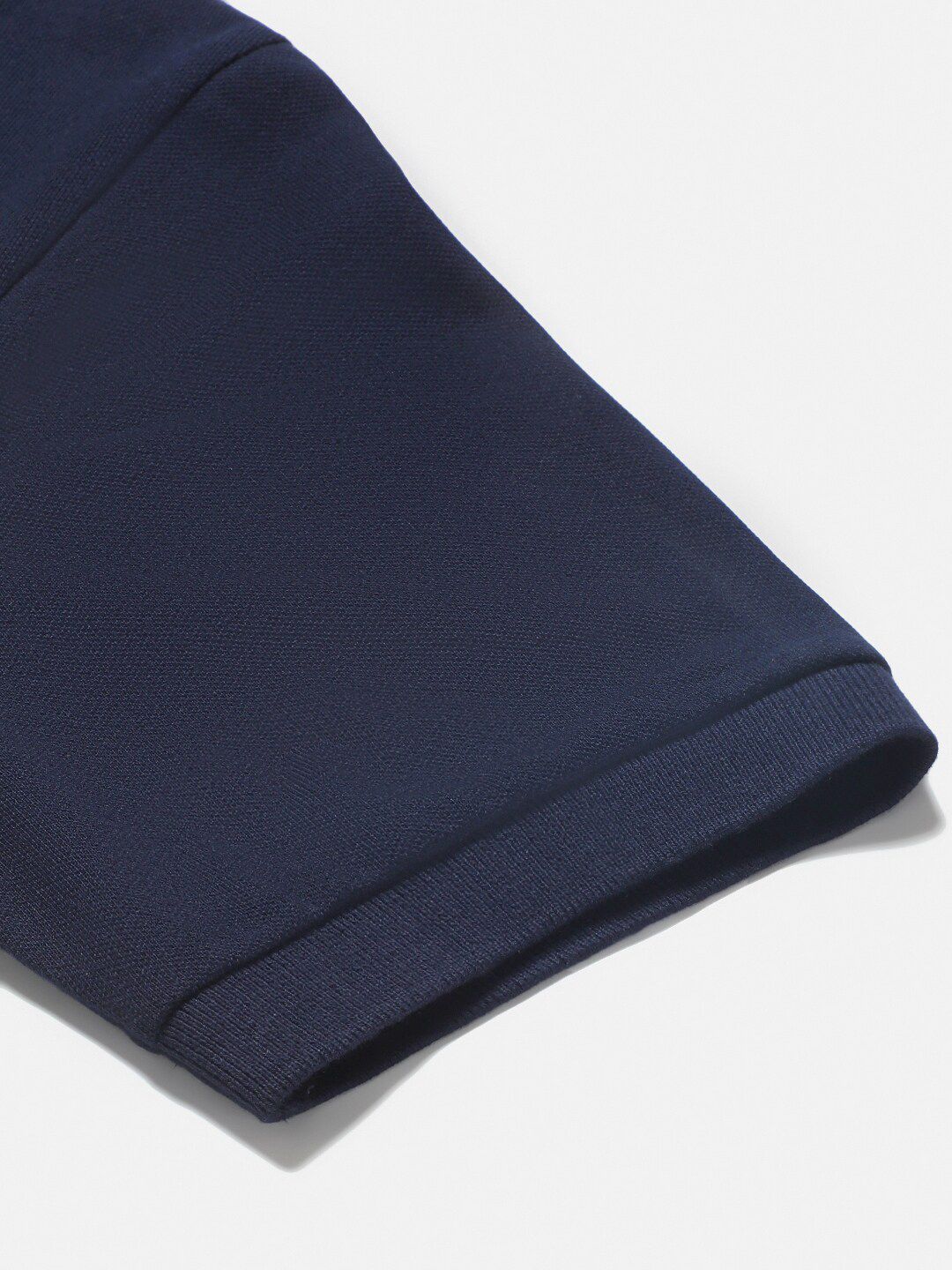 Kotty Navy Blue Grey Colourblocked Polo Collar T-Shirt