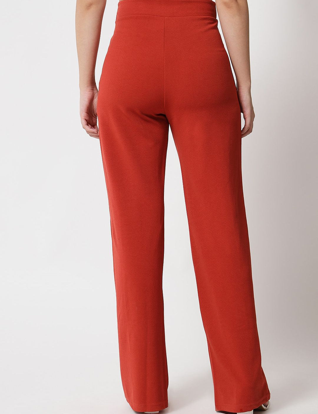 Kotty Women Pack Of 2 Relaxed Straight Leg High-Rise Easy Wash Parallel Trousers