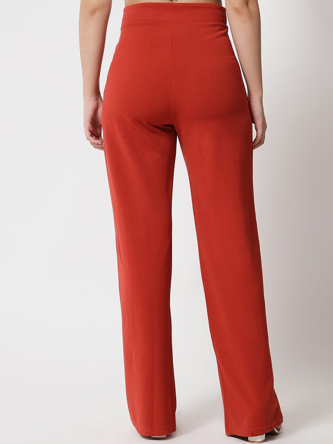 Kotty Women Pack Of 2 Relaxed Straight Leg High-Rise Easy Wash Parallel Trousers