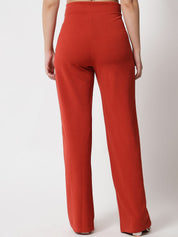 Kotty Women Pack Of 2 Relaxed Straight Leg High-Rise Easy Wash Parallel Trousers