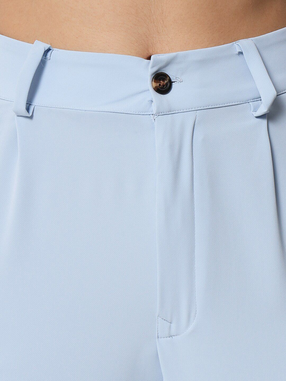 KOTTY BIZwear Women Blue High-Rise Easy Wash Pleated Wide Leg Trousers