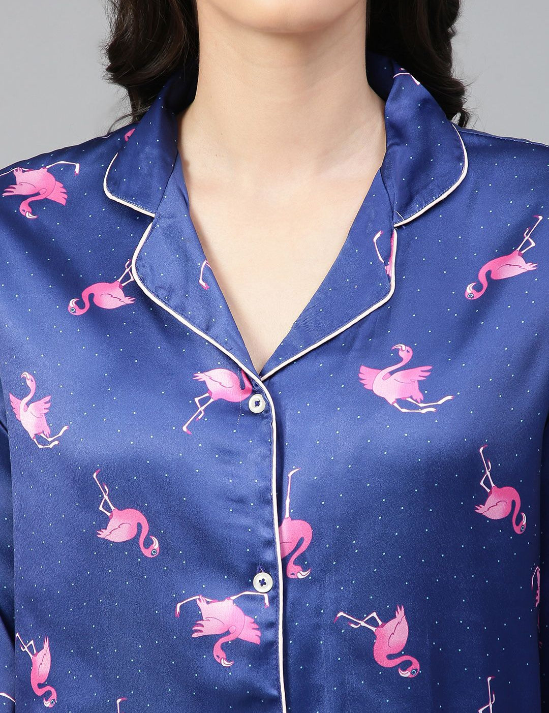 Kotty Conversational Printed Satin Night Suit