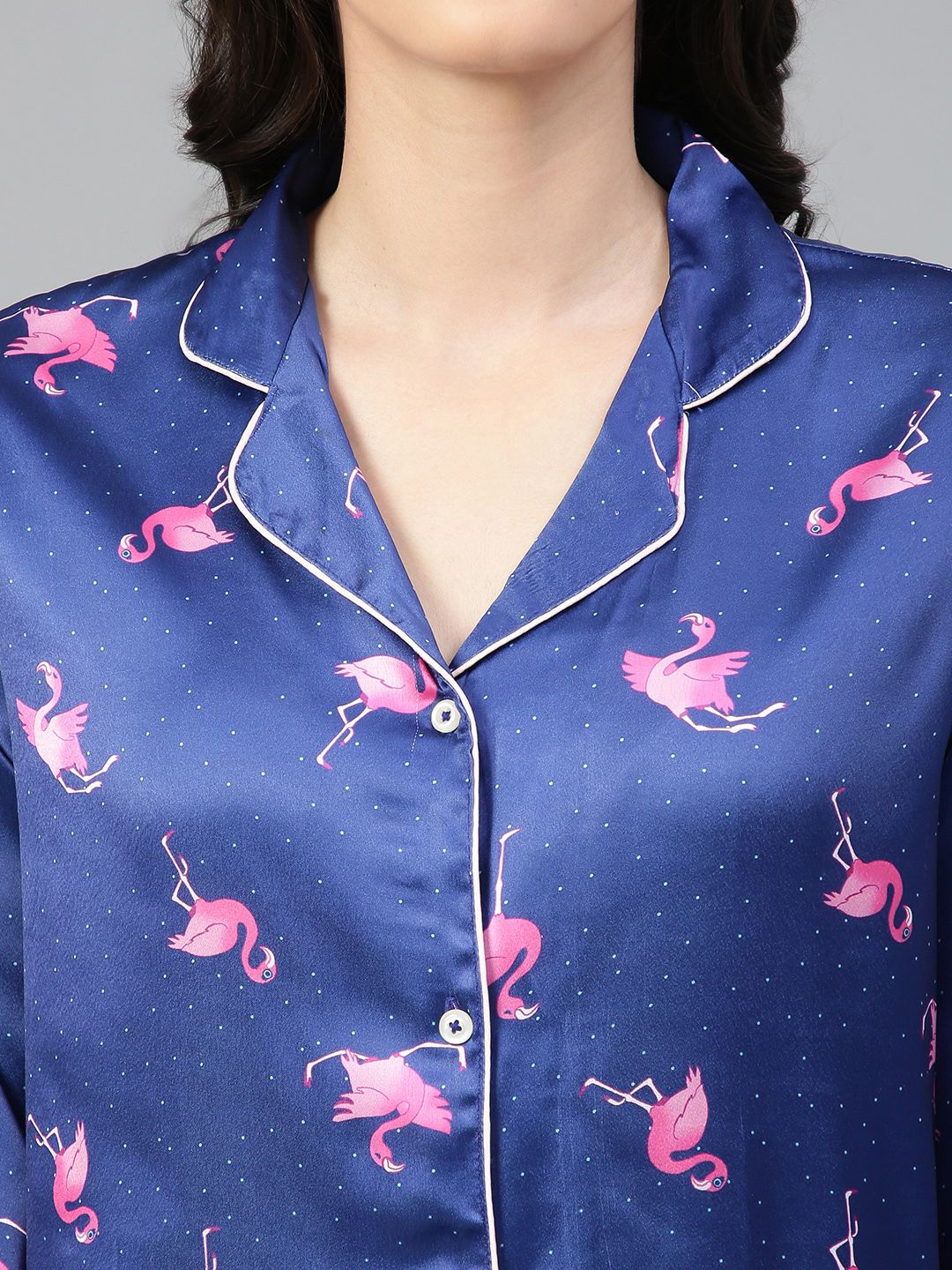 Kotty Conversational Printed Satin Night Suit