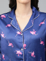 Kotty Conversational Printed Satin Night Suit