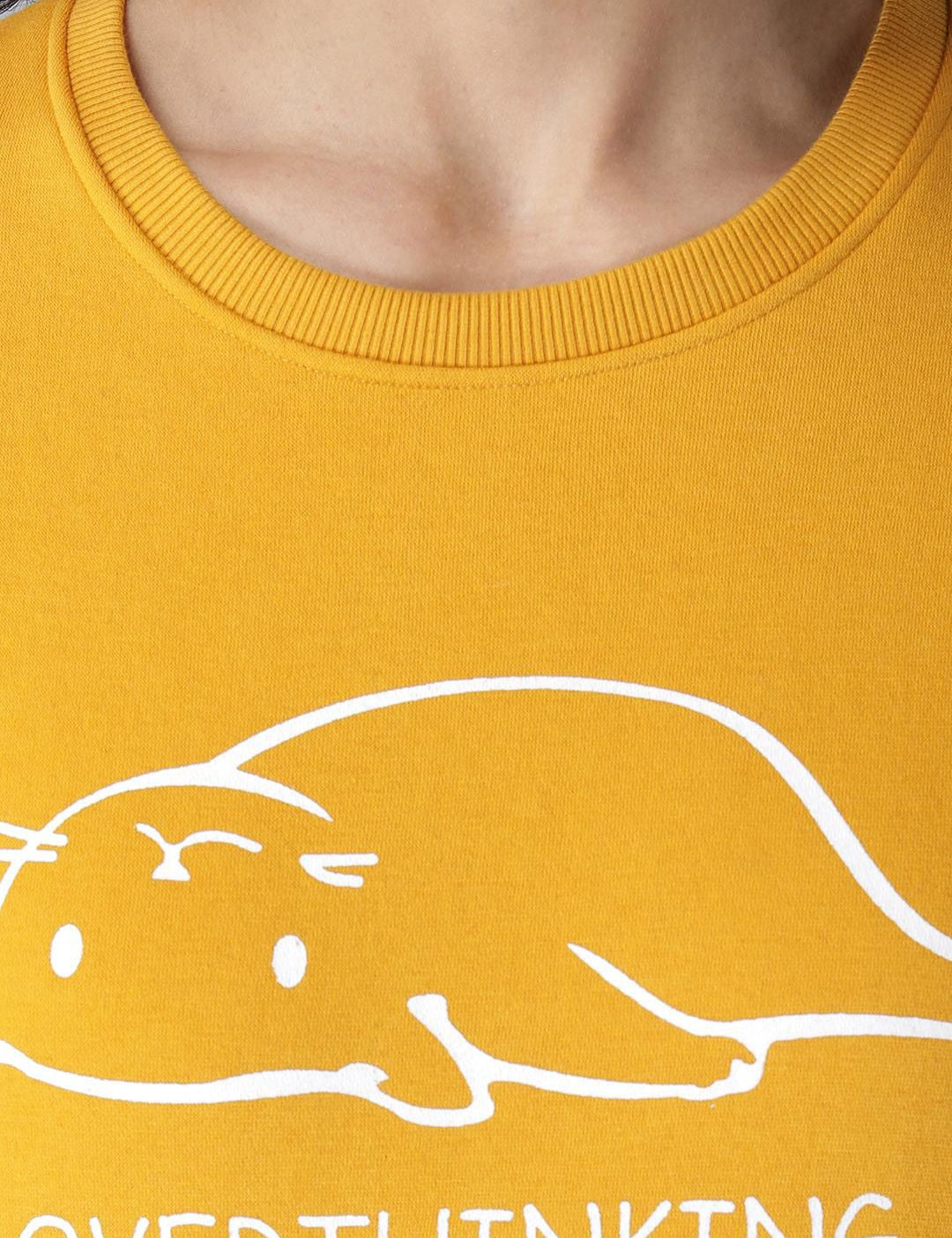 Kotty Women Yellow Printed Sweatshirt