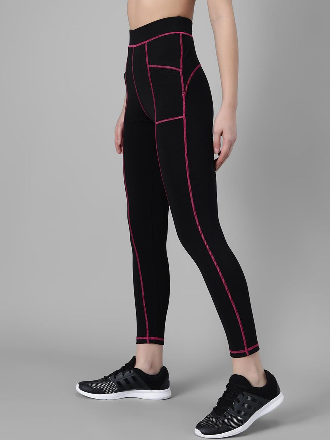 Kotty Women Colourblocked Ankle-Length Gym Tights