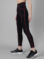 Kotty Women Colourblocked Ankle-Length Gym Tights