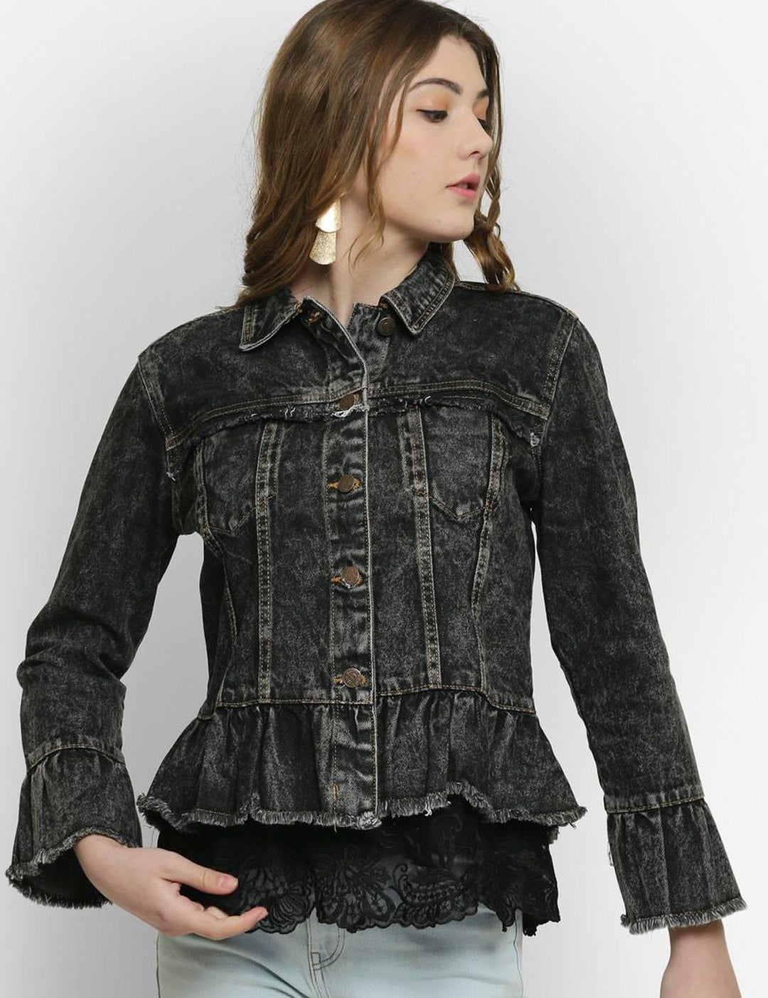 Kotty Women Black Denim Jacket