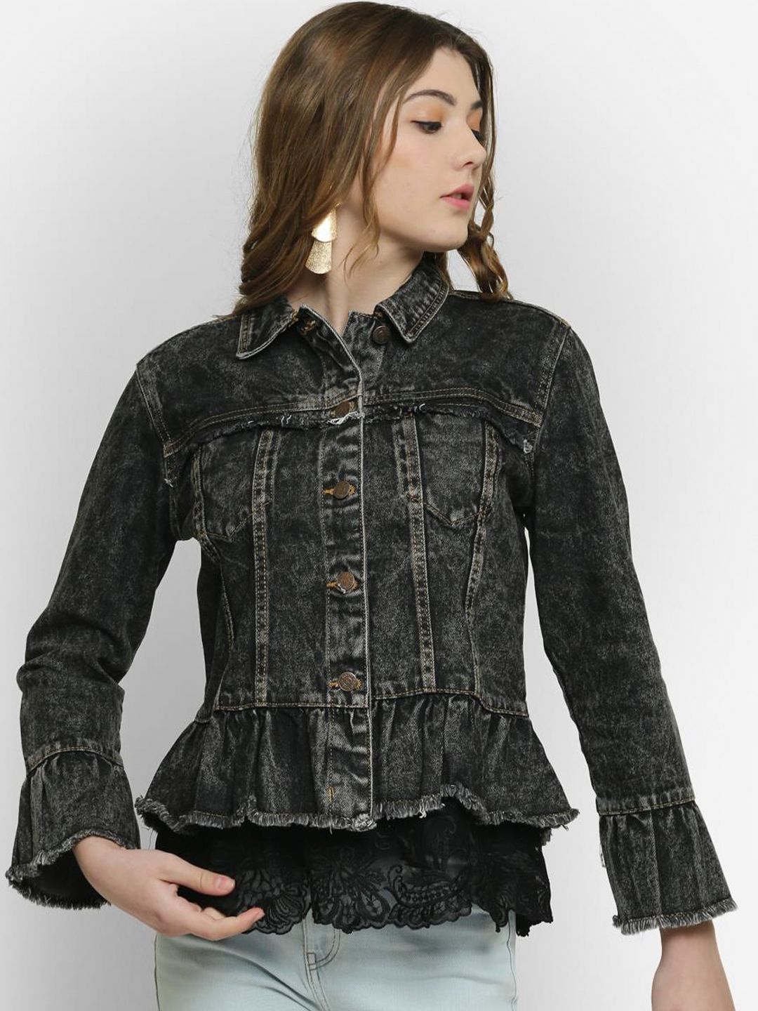 Kotty Women Black Denim Jacket