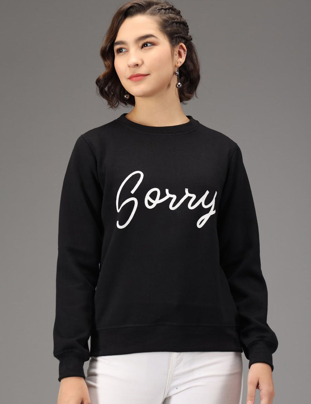 Kotty Women Black Printed Sweatshirt