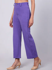 KOTTY BIZwear Women Relaxed Straight Fit High-Rise Easy Wash Pleated Trousers