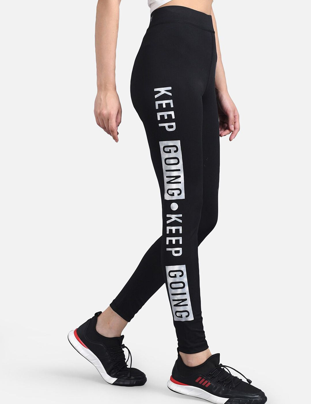 Kotty Women Black & White Printed Tights