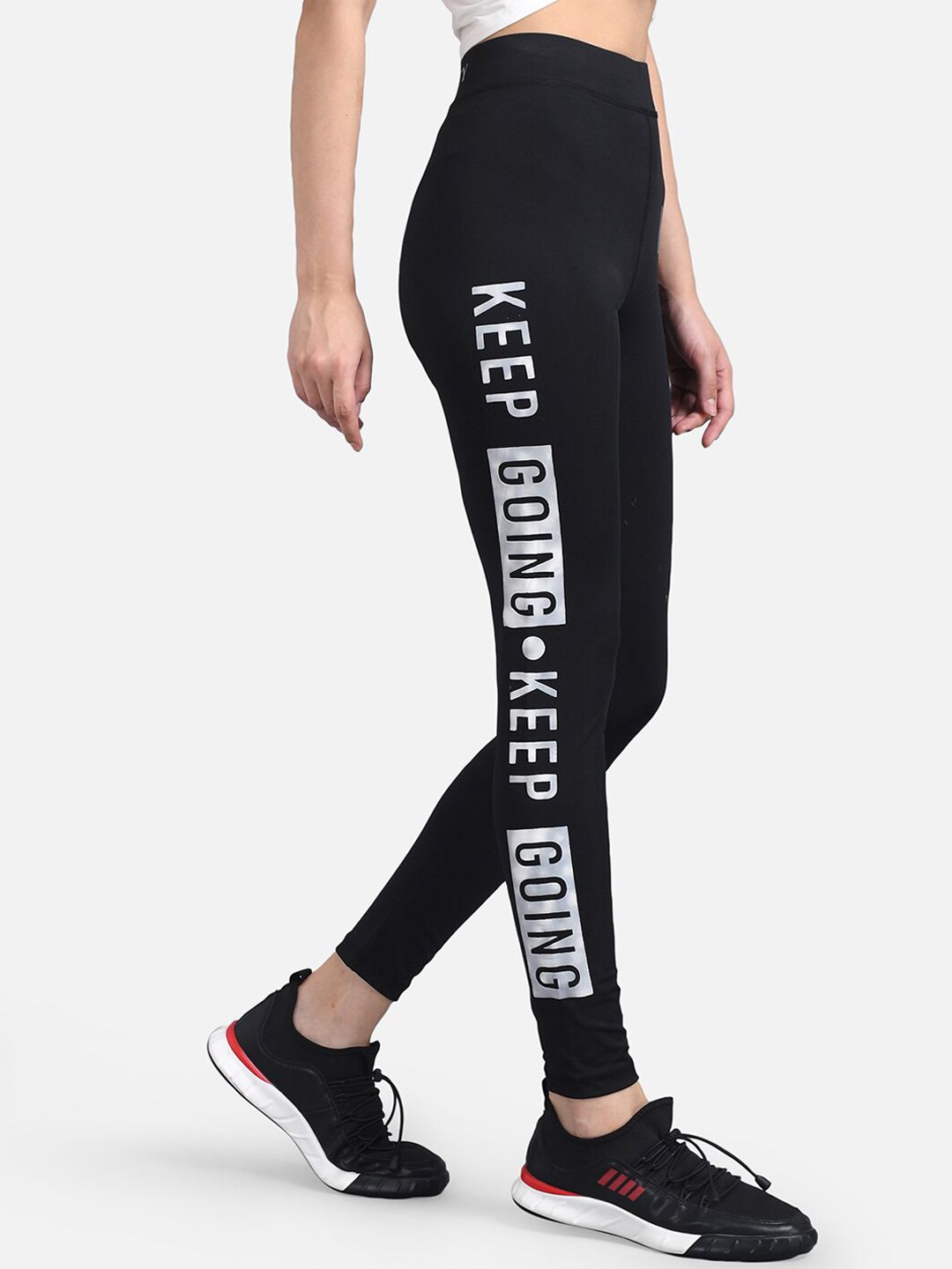 Kotty Women Black & White Printed Tights