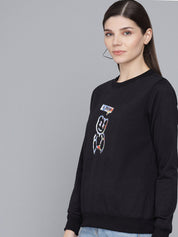 Kotty Women Black Printed Sweatshirt