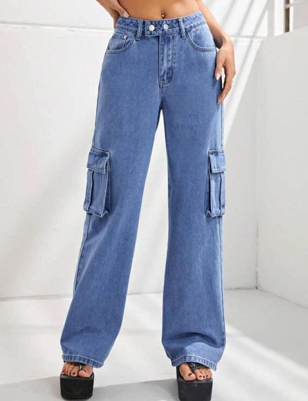 Kotty Women Blue Jean Straight Fit High-Rise Stretchable Jeans