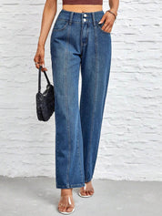 Kotty Women Straight Fit High-Rise Stretchable Jeans