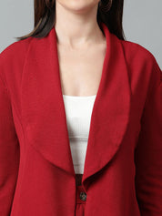 Kotty Maroon Shawl Neck Blazer & Trousers