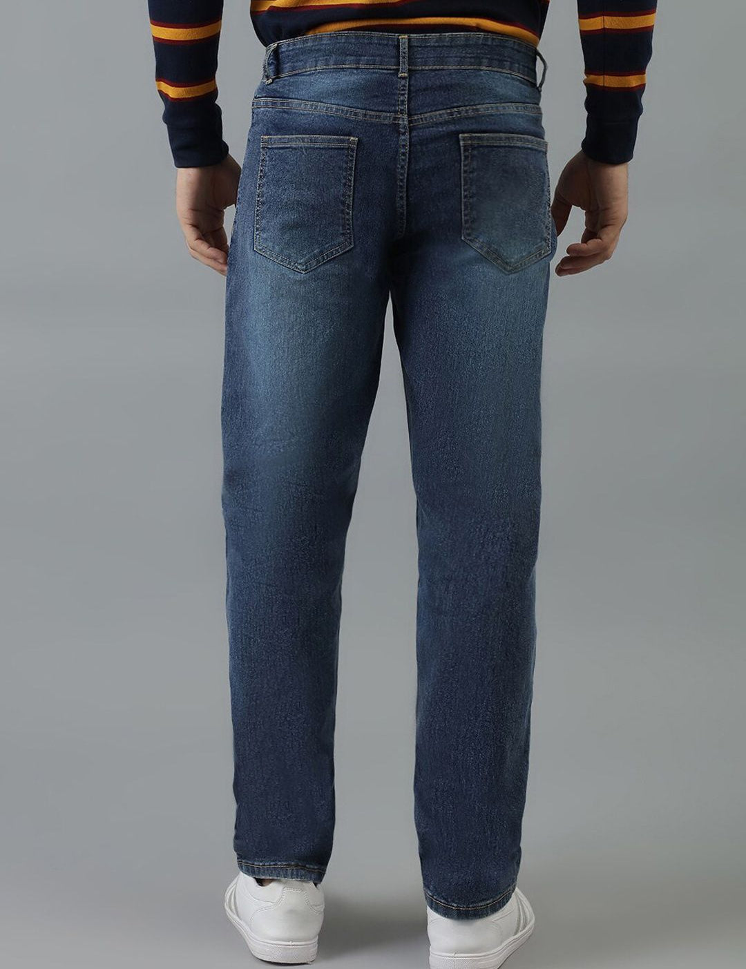 Kotty Men Blue Jean Slim Fit Clean Look Low-Rise Light Fade Stretchable Jeans