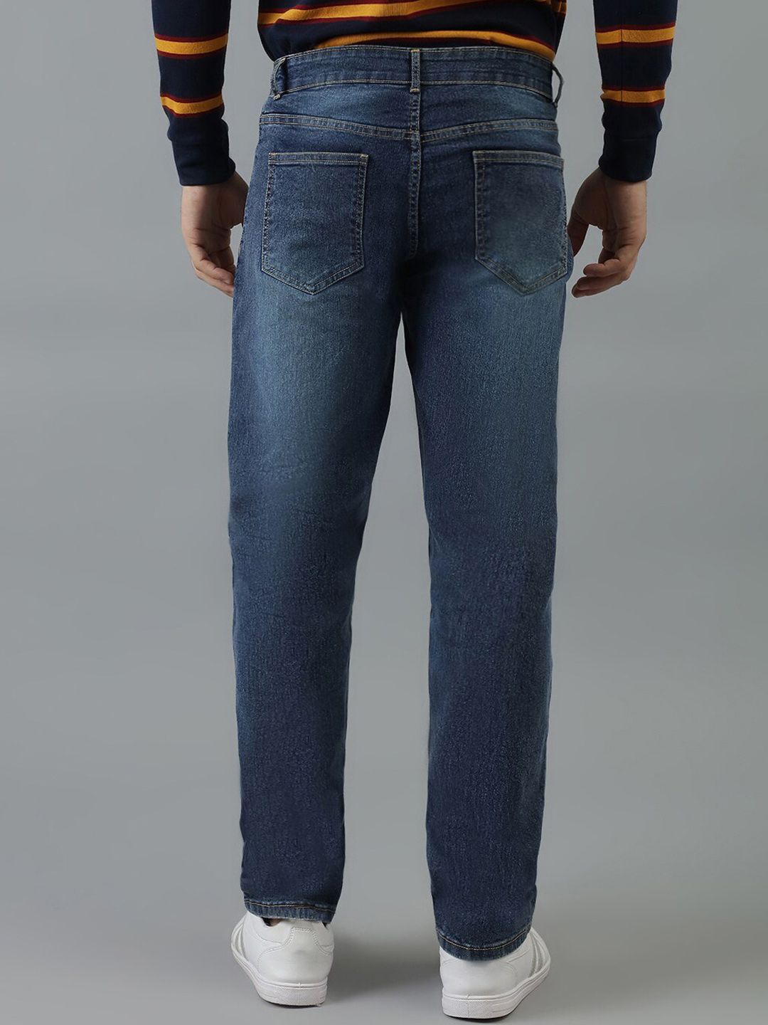 Kotty Men Blue Jean Slim Fit Clean Look Low-Rise Light Fade Stretchable Jeans