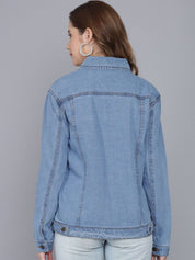 Kotty Women Blue Washed Denim Jacket